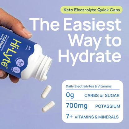 Hi-Lyte K700 Electrolytes Unflavored Quick Caps for Keto and Performance Booster, 40 Servings - style: Keto Unflavored - 40 Servings
