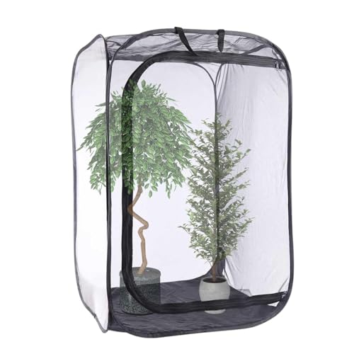 Mesh Plant Enclosure Pop-Up Cage Plant Protection Tent, 24”x 24”x 36” Mesh Plant Cover Grow Tent Plant Cover for Fruit, Vegetables, Pests, Bird and Pest Protection Guard for Flowers and Herbs
