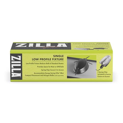 Zilla Low Profile Reptile Terrarium Fixtures Single,Black (Pack of 12) - size: 1 Count (Pack of 12)