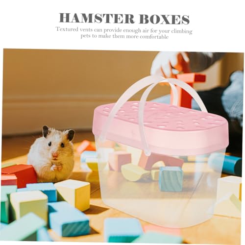 SUPVOX 2pcs Portable Small Pet Carriers Handheld Hamster Boxes Turtle Reptile Cages Plastic Travel Cases for Small Animals