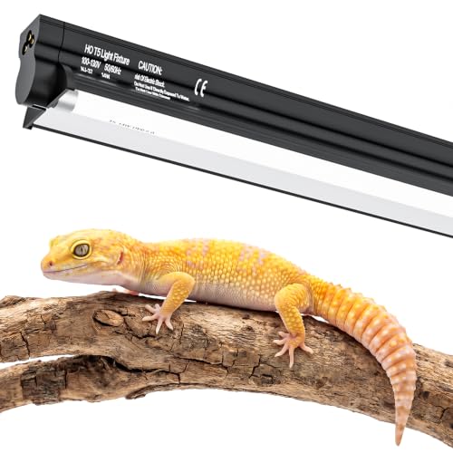 T5 UVB 10.0 Reptile Light Fixture Combo Kit (22Inch) | 14W UVB 10.0 Light Bar with T5 HO Terrarium Hood Light Fixture for Desert Reptiles, Bearded Dragons, Lizards, Tortoises - size: 22Inch