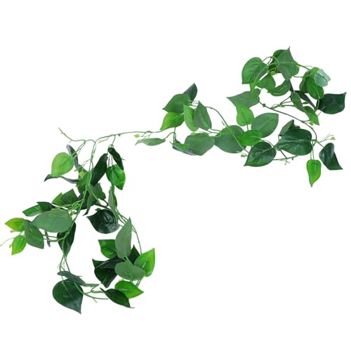 BESPORTBLE Artificial Reptile Terrarium Vine Plant with Suction Cups, Simulation Vine for Lizard Habitat Decor, Artificial Greenery for Pet Cage and Reptile Enclosure
