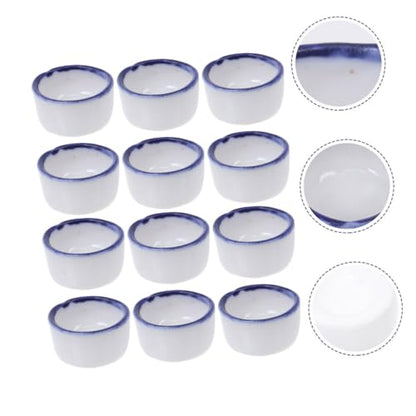 Happyyami 12pcs Mini Ceramic Reptile Water Dish for Enclosures Space-Saving Feeding Bowl for Small Pets Versatile Design for Species
