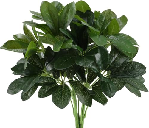 GTIDEA Faux Greenery Stems Real Touch Artificial Magnolia Leaves Fake Silk Greenery Stems for Vase Indoor Outdoor Garden Office Home Table Centerpieces Décor 2pcs - color: Green