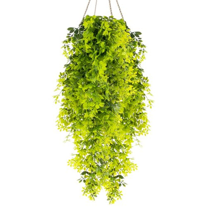RAINFLOW 1PCS Artificial Hanging Plants - Waterpoof Fake Plants Outdoor, Faux Greenery UV Resistant Fake Creeper Hanging Plant for Home Office Patio Garden Jungle Party Indoor Decor