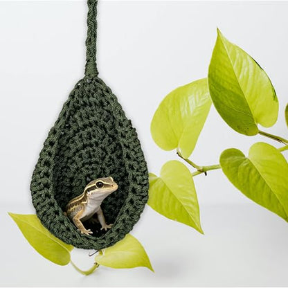Snakes Enrichment Toys, Hanging Nylon Woven Hammock for Reptile, Ball Python Tank Accessories, Reptile Habitat Decor for Corn Snake Gecko and Other Small Animals