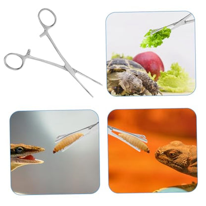 Stainless Steel Reptile Feeding Tong for Snakes Long Handle Snake Feeding Tongs Reptile Catching Tool Gentle Tips
