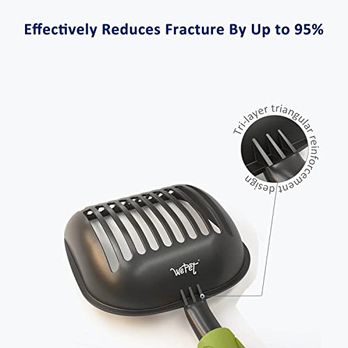 WePet Cat Litter Scoop, Non-Stick Plated Aluminum Alloy Sifter, Kitty Durable Metal Scooper, Deep Shovel, Long Handle, Kitten Pooper Lifter, Size Large, Coated Black Body with Green Handle - color: #03 Green, size: Large