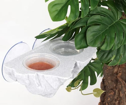 Crested Gecko Feeding Ledge with 10Pcs 0.5oz Food Dish Feeder Bowls
