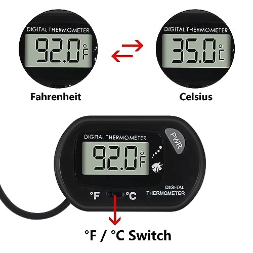 15Pcs Aquarium Thermometer Fish Tank Thermometer Reptile Fahrenheit Terrarium Water Temperature Indicator Test Digital with LCD Display Fahrenheit/Celsius - color: 15PCS