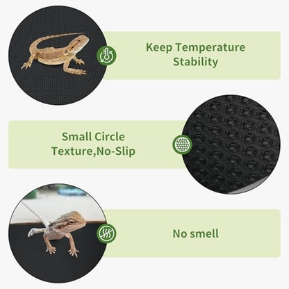 24"x60" Bearded Dragon Tank Accessories Reptile Mat 40 Gallon, Non-Slip Reptile Tank Liner with 4 Carpet Corners, Reusable Bearded Dragon Tank Flooring for Bearded Dragon, Leopard Gecko,Lizard