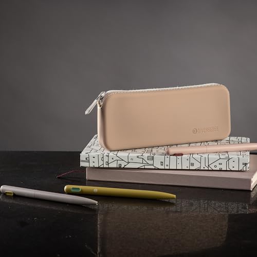 DIVERSEBEE Soft Silicone Pencil Case, Aesthetic Pencil Pouch with Zipper, Cute Pen Bag for School, Bible Journaling Supplies and Accessories, Pencil Organizer (Almond) - color: Almond