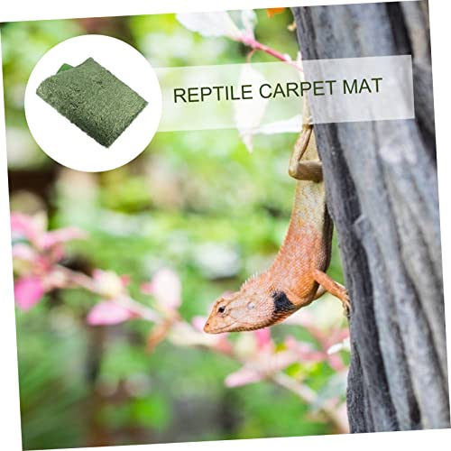 2pcs Reptile Carpet Substrate Liner Natural Simulation Moss Terrarium Mat for Turtles Snakes Lizards Comfortable Habitat Cushion for Reptiles Easy to Clean