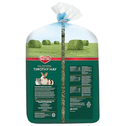 Kaytee Timothy Hay, High Fiber, Grown Specifically for Small Animals, Rabbits, Guinea Pigs, Chinchillas, Ideal Bulk Order for Small Pets, 24 pounds - size: 24 Pound (Pack of 1)