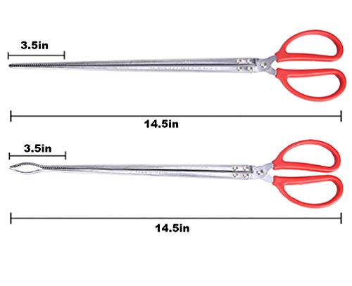Multi-Function Clip Scissor Tongs Anti-Slip Tool Clip Sea Crab Artifact Crab Tongs, Mud Tongs, Iron Tongs, Garbage Clips, Catching Sea Clips - 14.5 Inches Long (Straight Head) - size: Straight Head