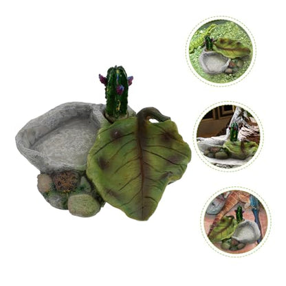 UKCOCO Crawling Pet Water Feeder Bright Colored Resin Reptile Drinking Dish for Turtles Lizards and Geckos Easy Frequent Use Pet Supplies