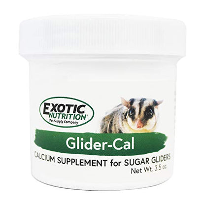 Exotic Nutrition Glider-Cal (3.5 oz.) - Calcium Supplement for Sugar Gliders - Prevents Hind Leg Paralysis