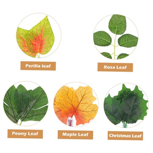 BESPORTBLE 10pcs Artificial Reptile Plants with Suction Cups for Climbing Habitat Decor, Fake Leaf Ornament Set for Lizard, Chameleon, Snake, Turtle Terrarium