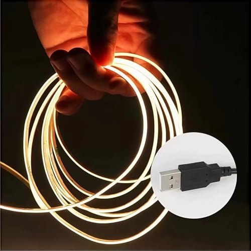 Ultra-Narrow 3mm USB COB LED Strip Lights Self-Adhesive, for Kitchen Cabinets, Bedroom, Gaming Desk (4000k Natural White, 5ft) - color: 4000k Natural White, size: 5ft