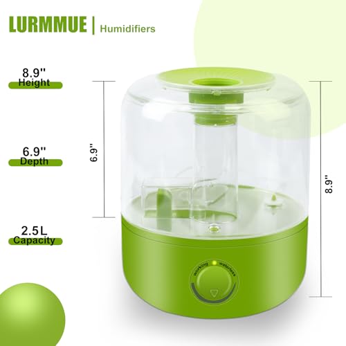 Terrarium Humidifier 2.5L – Top-Fill Ultrasonic Reptile Mister System, Adjustable Cool-Mist Fogger with Quiet Auto Shut-Off, Single/Dual Hose Mister for Reptile Tank & Vivariums