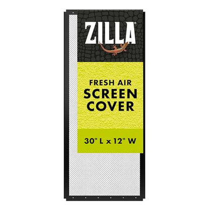 Zilla Fresh Air Screen Cover, Secure and Durable Metal Mesh Cover for Reptile Terrariums, 30 x 12 inches - size: 30" x 12"