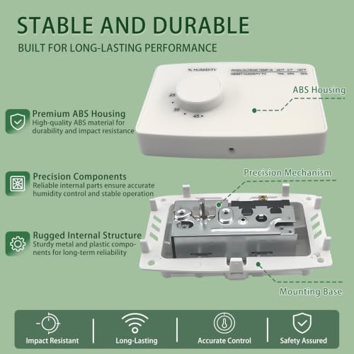 4655 Manual Humidistat Digital Control Humidistat for Whole House Humidifier, Duct or Wall Mounted Humidifier,24VAC