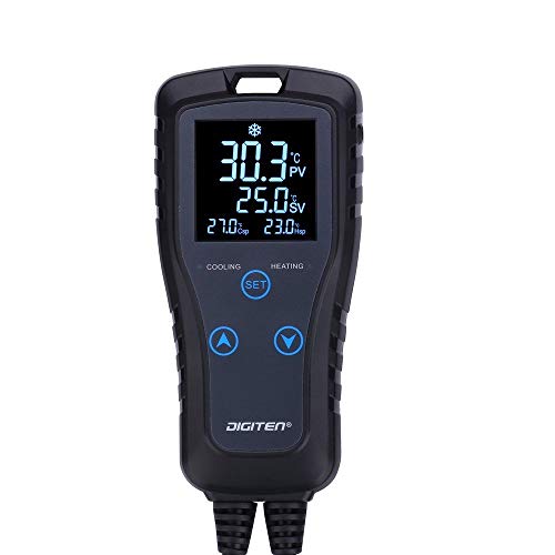 DIGITEN Temperature Controller DTC102 2-Stage Temperature Controlled Outlet Heat Mat Thermostat 110V Plug-in Reptile Thermostat