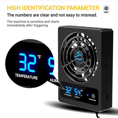 Reptile Ventilation Fan with Humidity Control & High Temp Alarm, Smart Hygrometer for Bearded Dragon, Leopard Gecko, Snake Tank – Quiet Fan with Dual LED Display for Reptile Enclosure - size: Single fan