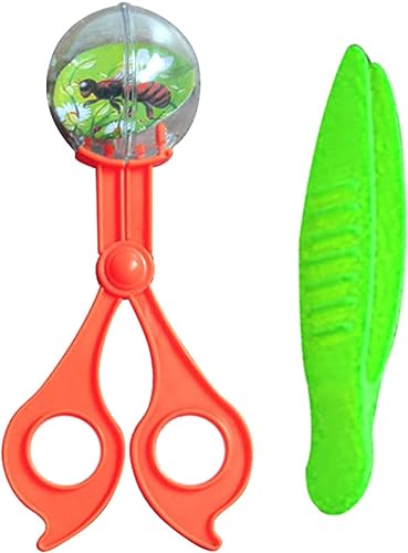 2Pcs Orange and Green Bug Insect Catcher Scissors Tongs Tweezers Clamp Cleaning Tool Nature Exploration Toys
