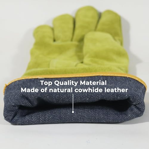 Animal Handing Gloves- Bite Proof, Puncture & Scratch Resistant for Safe Handling, Garden Gloves - color: Yellow, size: 16-inches
