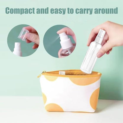 HAALII Small Spray Bottle, Spray Bottles, Clear Empty Fine Mist Plastic Mini Travel Bottle Set, Small Refillable Containers, 2 * 50ml, 2 * 100ml