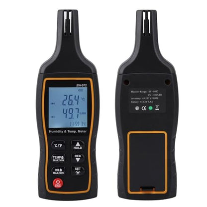 LCD Thermometer, Handheld Digital Temperature & Humidity Detector, Mini Hygrometer for Humidors, Reptile Thermostat, Jars & Fridge Use
