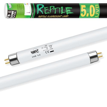 LUCKY HERP T8 30W UVB 5.0 Reptile Light, UVA UVB Reptile Light Bulb 2 Pack, Fluorescent Lamp for Reptiles Amphibians Lizards Chameleons - size: 36inch 5.0