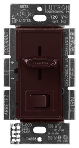 Lutron Skylark LED+ Dimmer Switch for Dimmable LED, Lutron Dimmer Switch For Halogen and Incandescent Bulbs, 150W/Single-Pole or 3-Way, SCL-153P-BR, Brown - color: Brown