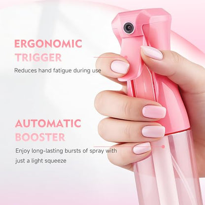 Continuous Spray Bottle, 6.8 OZ Hair Spray Bottles, Ultra-Fine Mister Spray Bottle for Hairstyling, Cleaning, Plants, Pets, Salons, and More (1 Pack) - color: Pink