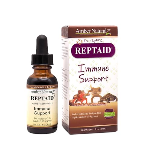 AMBER NATURALZ Reptaid Herbal Supplement for Small Reptiles | Herbal Pet Supplement for Immune Support | for Reptiles Under 250g | 1 Fluid Ounce Glass Bottle | Manufactured in the USA - size: 1 oz