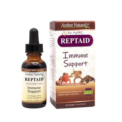AMBER NATURALZ Reptaid Herbal Supplement for Small Reptiles | Herbal Pet Supplement for Immune Support | for Reptiles Under 250g | 1 Fluid Ounce Glass Bottle | Manufactured in the USA - size: 1 oz