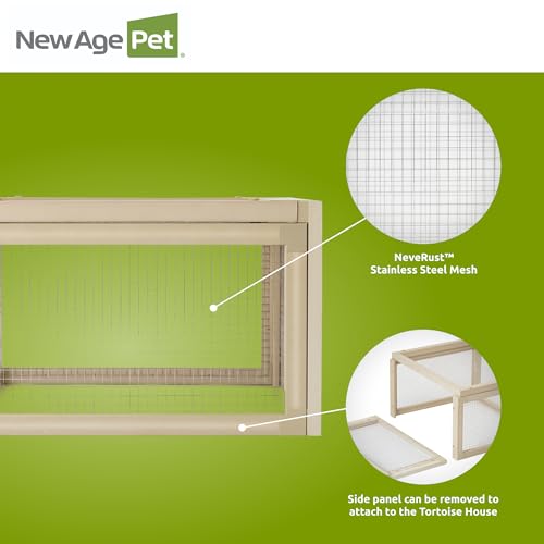 New Age Pet Sonoran Tortoise House Pen, ECOFLEX Outdoor Tortoise Enclosure Extension, Durable & Weather Resistant, Single Size – Expandable Habitat - style: Modern