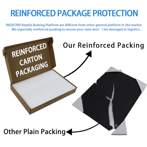 2 Pack Reptile Basking Platform 11.8 × 6" + 4", Reptile Slate, Basking Rock, Slate Tiles Rocks for Reptiles,Terrarium Bowls for Bearded Dragon Tortoise Turtle Ball Python Snake Lizard Gecko - size: 11.8 × 6 IN + 4 IN