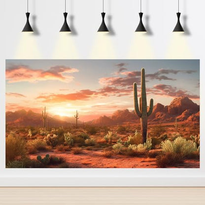 Desert Reptile Habitat Backdrop Sunset Desert Landscape Saguaro Cactus Gobi Plants Terrarium Background Sunset Sky Rugged Terrain Desert Colors Jungle Landscape Tank Backdrop Vinyl 36x18in - color: Desert Khaki, size: 36(W)x18(H)inches/ 90(W)*45cm(H)