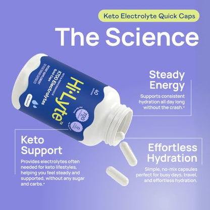 Hi-Lyte K700 Electrolytes Unflavored Quick Caps for Keto and Performance Booster, 40 Servings - style: Keto Unflavored - 40 Servings