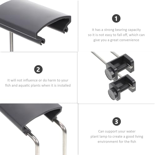 2pcs Fixtures Lamp Holders Light Rack Professional Led Support Accessories Decoration Tank Grass Water for Holder Stands Aquarium Plastic on Clip Mount Stand Plant Fish Reptile