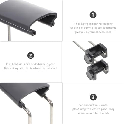 2pcs Fixtures Lamp Holders Light Rack Professional Led Support Accessories Decoration Tank Grass Water for Holder Stands Aquarium Plastic on Clip Mount Stand Plant Fish Reptile