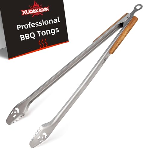 XUDAKAIXIN Fire Pit Tongs 32-inch Super Long for Loading Wood,BBQ with Extended Luxurious Acacia Handle for Fire Pits, Fire Rings,Campfires, and Fireplaces, Outdoor or Indoor ﻿ - color: 32-Inch