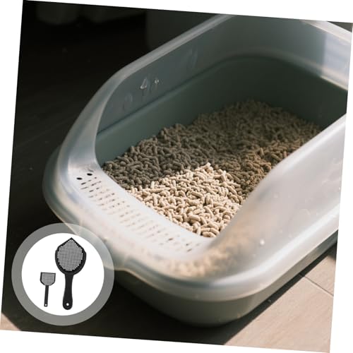 Abaodam 2Pcs Cat Litter Scooper Set Durable Plastic Sifting Scoop with Ergonomic Handle for Effortless Cleaning of Litter Boxes and Reptile Terrariums Waste Removal