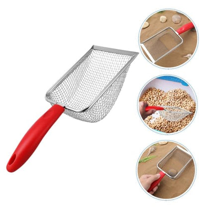 POPETPOP Stainless Steel Cat Litter Scoop Litter Sifter for Effortless Cleaning of Cat Waste and Sand Compatibility and Reptiles Mesh