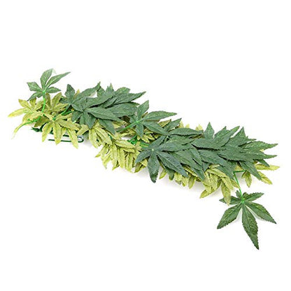 Yosooo Artificial Plants Fake Leaves Plastic Green Grass with Sucker for Aquarium Fish Tank Reptile Terrarium Habitat Box Cage Terrarium Ornaments Outside Home Garden Eco-Friendly Decor(50cm/19.69in) - size: 50cm/19.69in