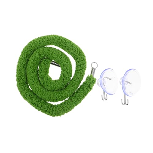 ibasenice Reptile Climbing Rope with Suction Cups, Artificial Moss Vine Swing 50cm for Enclosure Decoration, Enrichment for Snakes and Lizards in Terrarium Enclosures