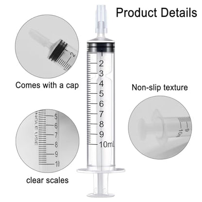 10ml Syringe for Liquid, 10cc Syringes Without Needle, Individually Wrapped, Pack of 12 - size: 10ml