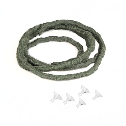 Emours 8FT Reptile Vine with Suction Cups, Flexible Bendable Jungle Vine for Chameleon, Gecko, Lizard, Snake, Frog, Terrarium Climbing Branch Habitat Decor - color: Green